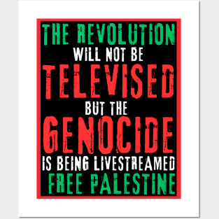 The Revolution Will Not Be Televised But The Genocide Is Being Livestreamed - Flag Colors - White and Blue - Double-sided Posters and Art